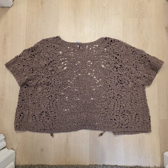 Alfred Dunner Crochet Granola Girl Cottagecore Y2K Short Sleeve Cardigan Size 2X - Picture 5 of 5